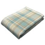 Load image into Gallery viewer, Heritage Duck Egg Blue Tartan Throws & Runners