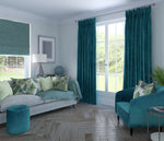 Load image into Gallery viewer, Matt Blue Teal Velvet Curtains