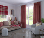 Load image into Gallery viewer, Herringbone Red Curtains
