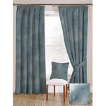 Load image into Gallery viewer, McAlister Textiles Duck Egg Blue Crushed Velvet Curtains Tailored Curtains 116cm(w) x 182cm(d) (46" x 72")