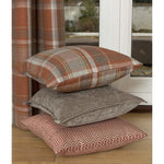 Load image into Gallery viewer, McAlister Textiles Heritage Burnt Orange + Grey Tartan Cushion Cushions and Covers
