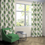 Load image into Gallery viewer, McAlister Textiles Leaf Forest Green FR Curtains Tailored Curtains 
