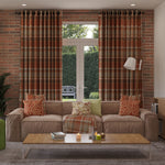 Load image into Gallery viewer, Heritage Burnt Orange + Grey Tartan Curtains
