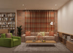 Load image into Gallery viewer, Heritage Burnt Orange + Grey Tartan Curtains
