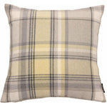 Load image into Gallery viewer, McAlister Textiles Heritage Yellow + Grey Tartan Cushion Cushions and Covers Cover Only 43cm x 43cm