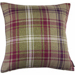 Load image into Gallery viewer, McAlister Textiles Angus Purple + Green Tartan Cushion Cushions and Covers Cover Only 43cm x 43cm