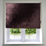 Load image into Gallery viewer, McAlister Textiles Aubergine Purple Crushed Velvet Roman Blind Roman Blinds Standard Lining 130cm x 200cm