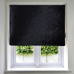 Load image into Gallery viewer, McAlister Textiles Black Crushed Velvet Roman Blind Roman Blinds Standard Lining 130cm x 200cm