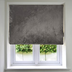 Load image into Gallery viewer, McAlister Textiles Charcoal Grey Crushed Velvet Roman Blind Roman Blinds Standard Lining 130cm x 200cm