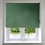 Load image into Gallery viewer, McAlister Textiles Matt Moss Green Velvet Roman Blind Roman Blinds Standard Lining 130cm x 200cm Moss Green