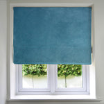 Load image into Gallery viewer, McAlister Textiles Matt Duck Egg Blue Velvet Roman Blind Roman Blinds Standard Lining 130cm x 200cm Duck Egg Blue