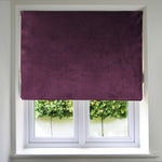 Load image into Gallery viewer, McAlister Textiles Matt Aubergine Purple Velvet Roman Blind Roman Blinds Standard Lining 130cm x 200cm Aubergine Purple