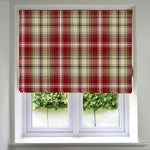 Load image into Gallery viewer, McAlister Textiles Angus Red + White Tartan Roman Blind Roman Blinds Standard Lining 130cm x 200cm