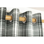 Load image into Gallery viewer, McAlister Textiles Angus Charcoal Grey Tartan Curtains Tailored Curtains