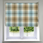 Load image into Gallery viewer, McAlister Textiles Angus Duck Egg Blue Tartan Roman Blind Roman Blinds Standard Lining 130cm x 200cm