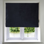 Load image into Gallery viewer, McAlister Textiles Matt Black Velvet Roman Blind Roman Blinds Standard Lining 130cm x 200cm Black