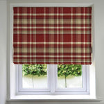Load image into Gallery viewer, McAlister Textiles Heritage Red + White Tartan Roman Blind Roman Blinds Standard Lining 130cm x 200cm