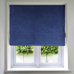 Load image into Gallery viewer, McAlister Textiles Matt Navy Blue Velvet Roman Blind Roman Blinds Standard Lining 130cm x 200cm Navy Blue