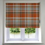 Load image into Gallery viewer, McAlister Textiles Heritage Burnt Orange + Grey Tartan Roman Blind Roman Blinds Standard Lining 130cm x 200cm