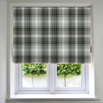 Load image into Gallery viewer, McAlister Textiles Angus Charcoal Grey Tartan Roman Blind Roman Blinds Standard Lining 130cm x 200cm