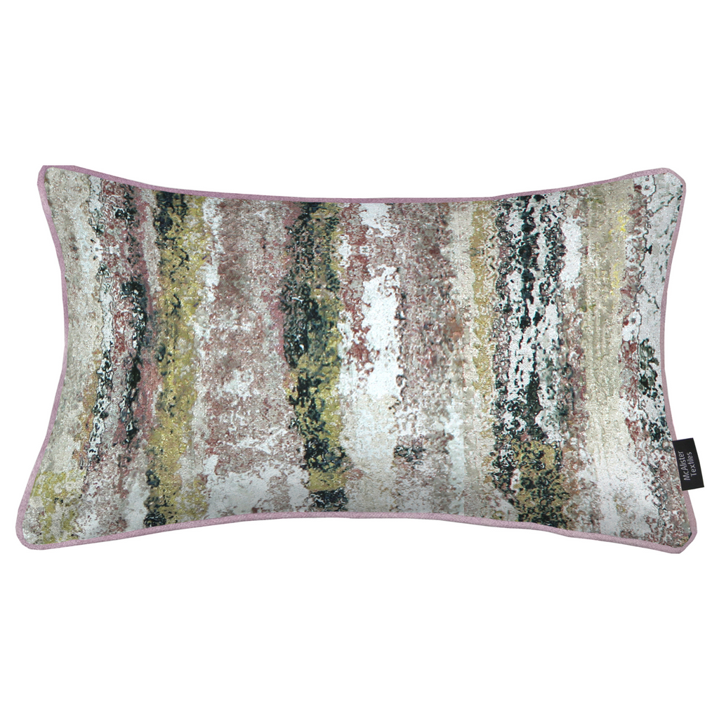 Aura Blush Pink Printed Velvet Pillow