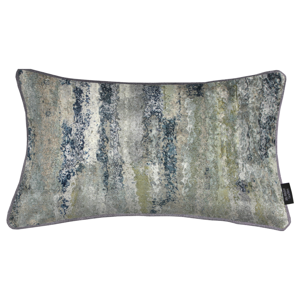 Aura Grey Natural Printed Velvet Pillow