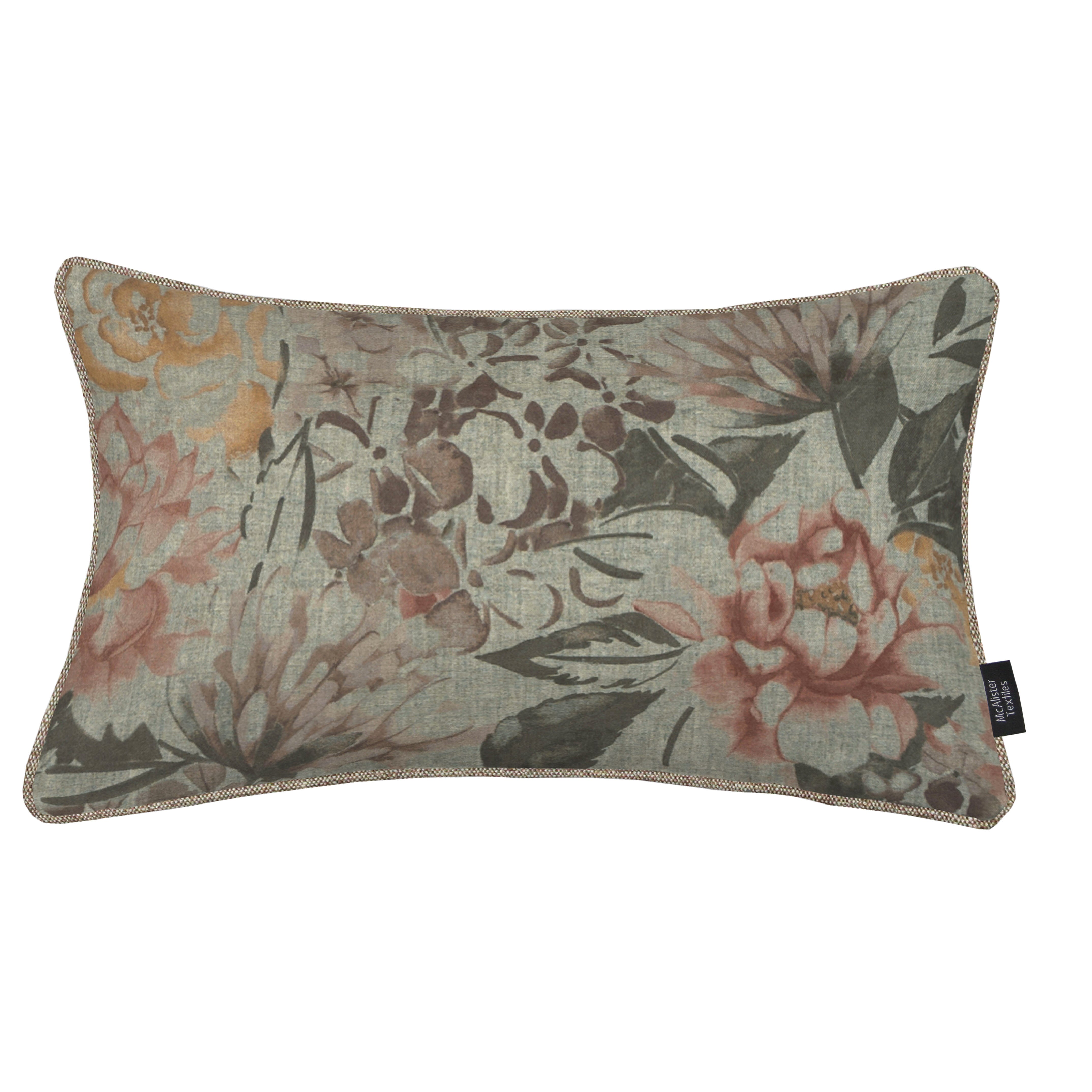 Blooma Green, Pink and Ochre Floral Cushion