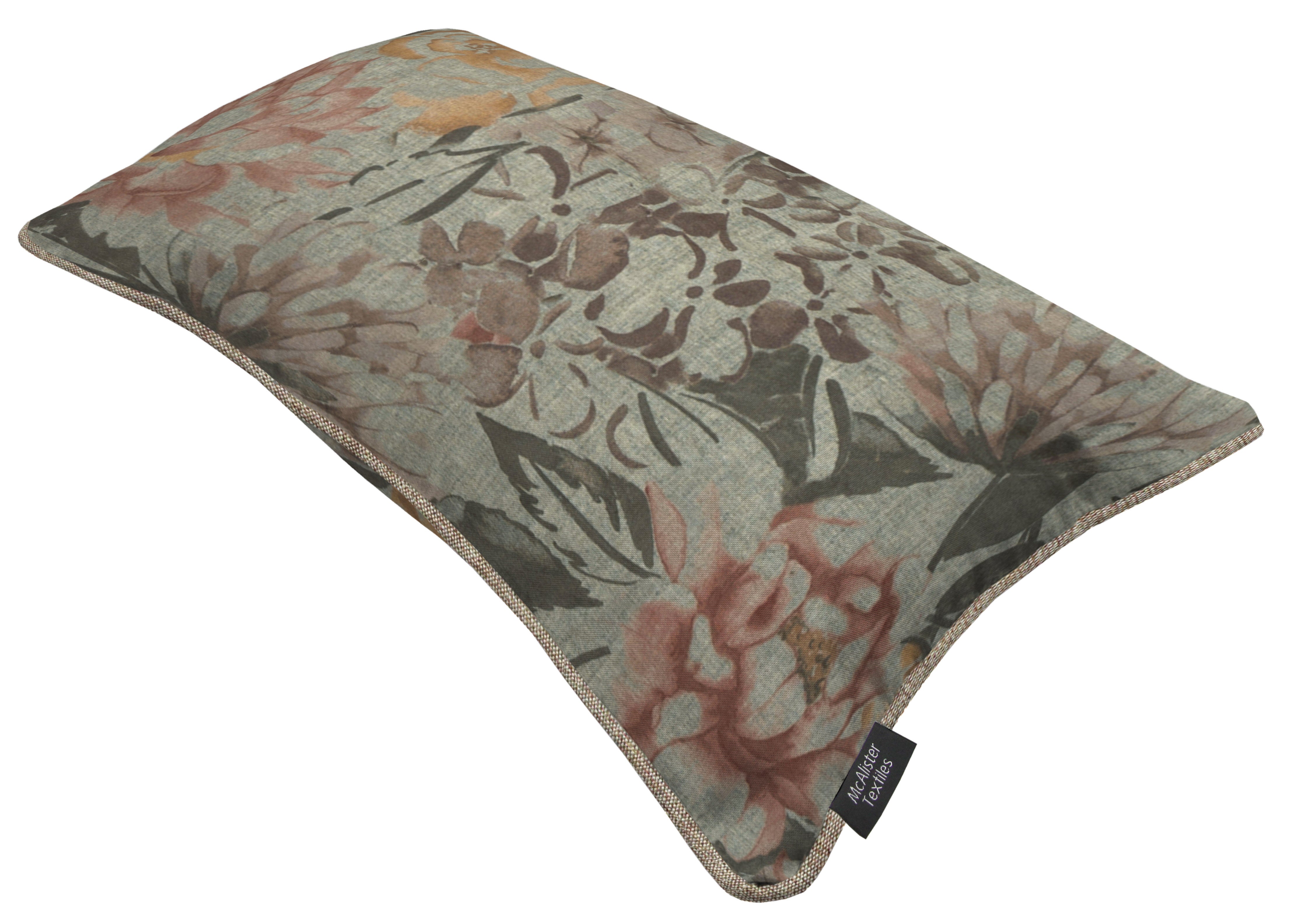 Blooma Green, Pink and Ochre Floral Pillow