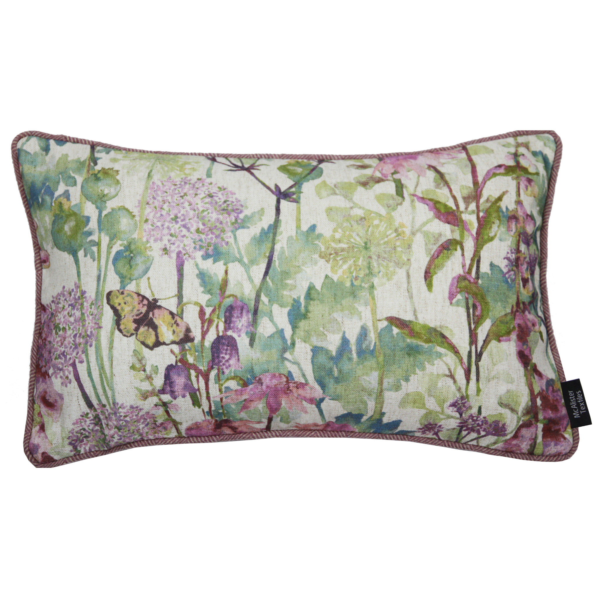 Wildflower Pastel Purple Linen Pillow