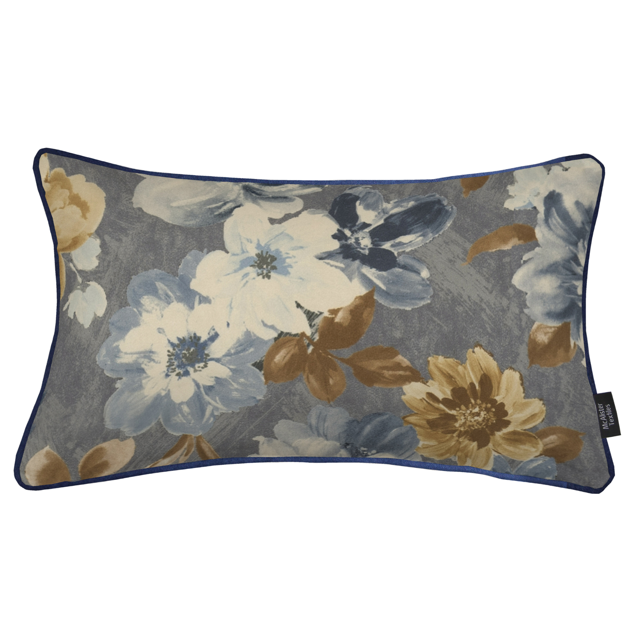 Camilla Navy, Grey and Ochre Pillow