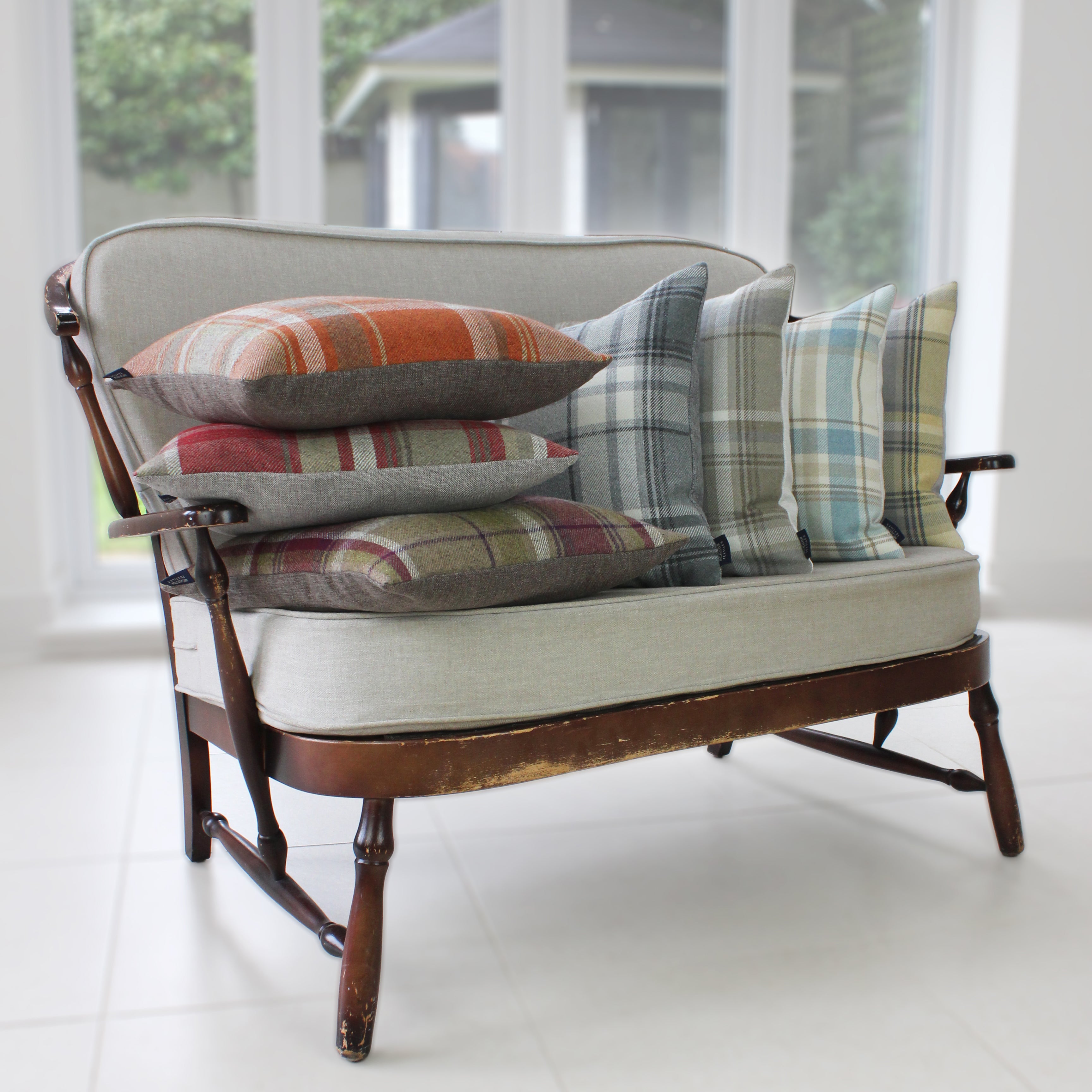 Heritage-Albany Purple and Green Double sided Cushion