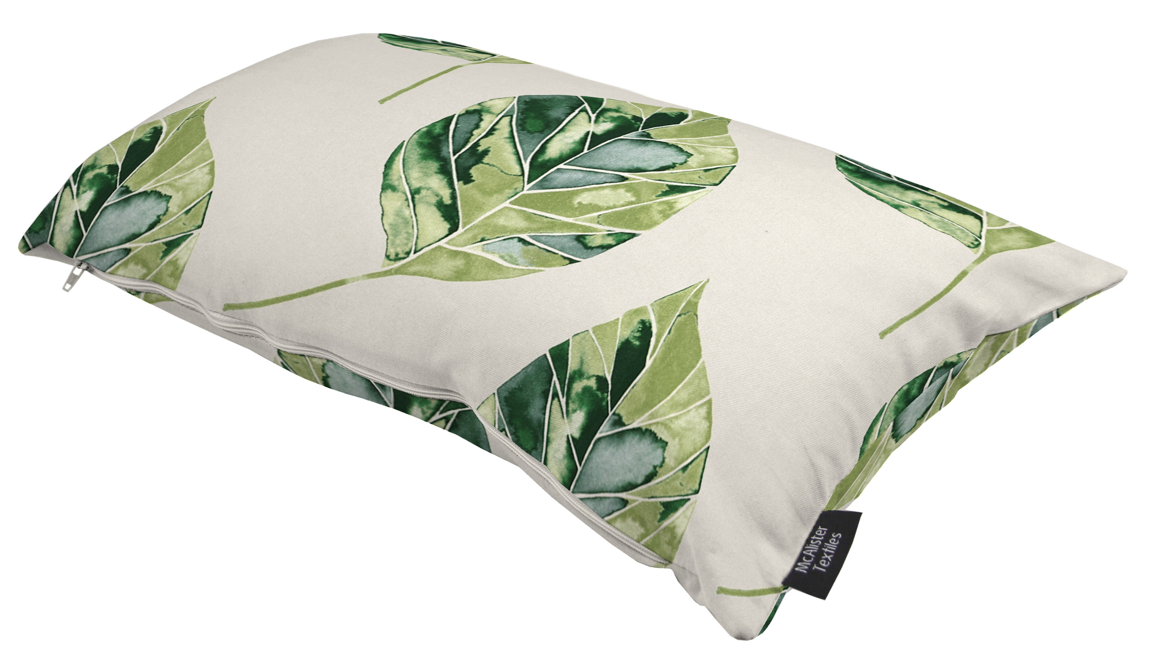 Leaf Forest Green Floral Cotton Print Pillows