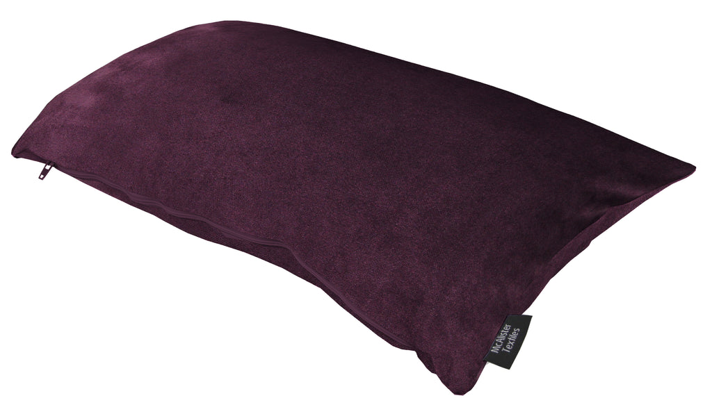 Matt  Aubergine Purple Velvet Modern Look Plain Cushion