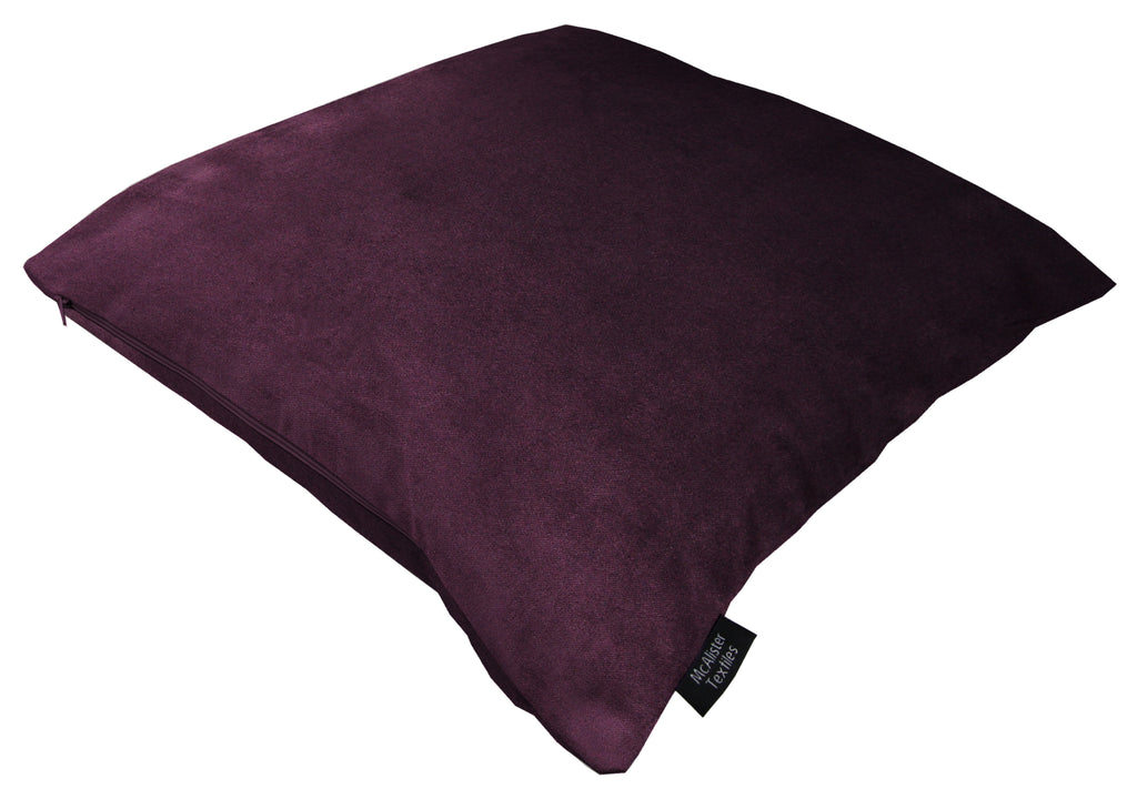 Matt  Aubergine Purple Velvet Modern Look Plain Cushion