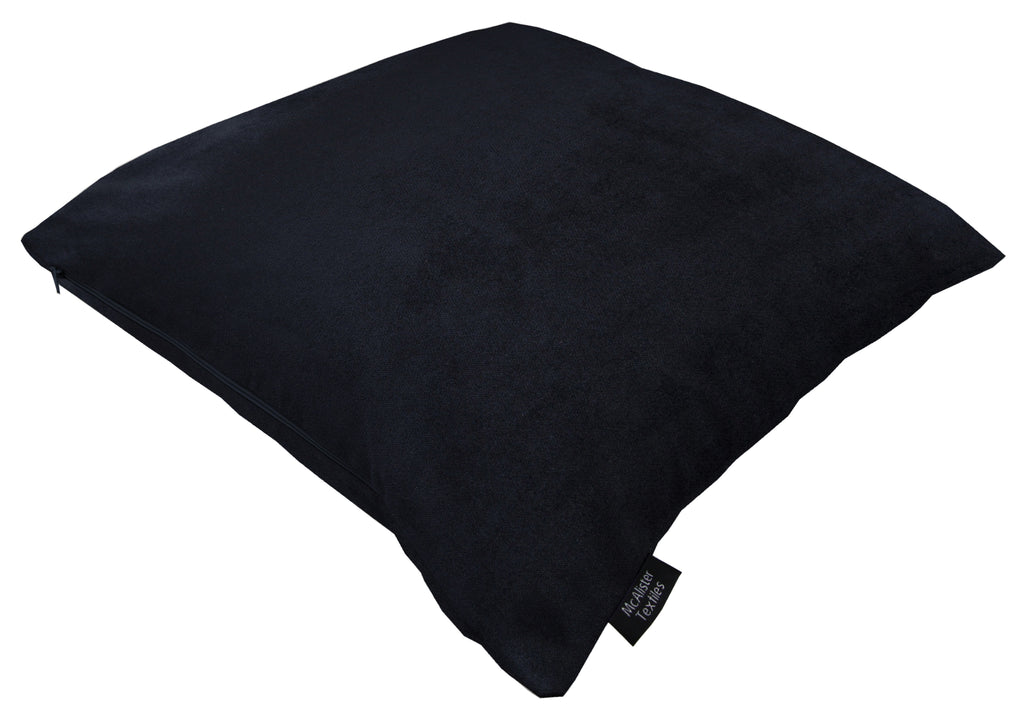 Matt Black Velvet Modern Look Plain Cushion