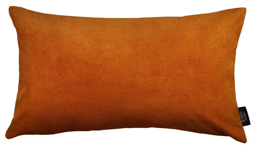 Matt Burnt Orange Velvet Modern Look Plain Cushion