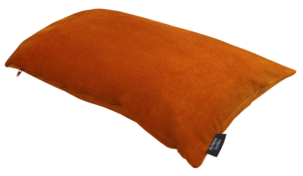 Matt Burnt Orange Velvet Modern Look Plain Cushion