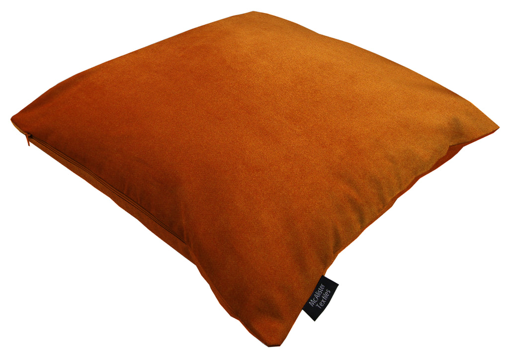 Matt Burnt Orange Velvet Modern Look Plain Cushion