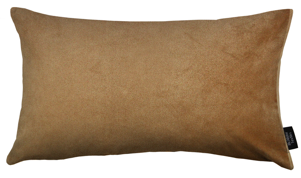 Matt Caramel Velvet Modern Look Plain Cushion