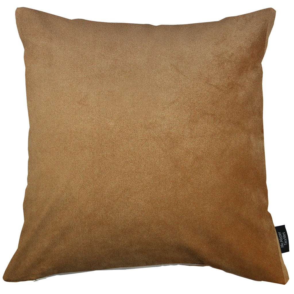 Matt Caramel Velvet Modern Look Plain Cushion