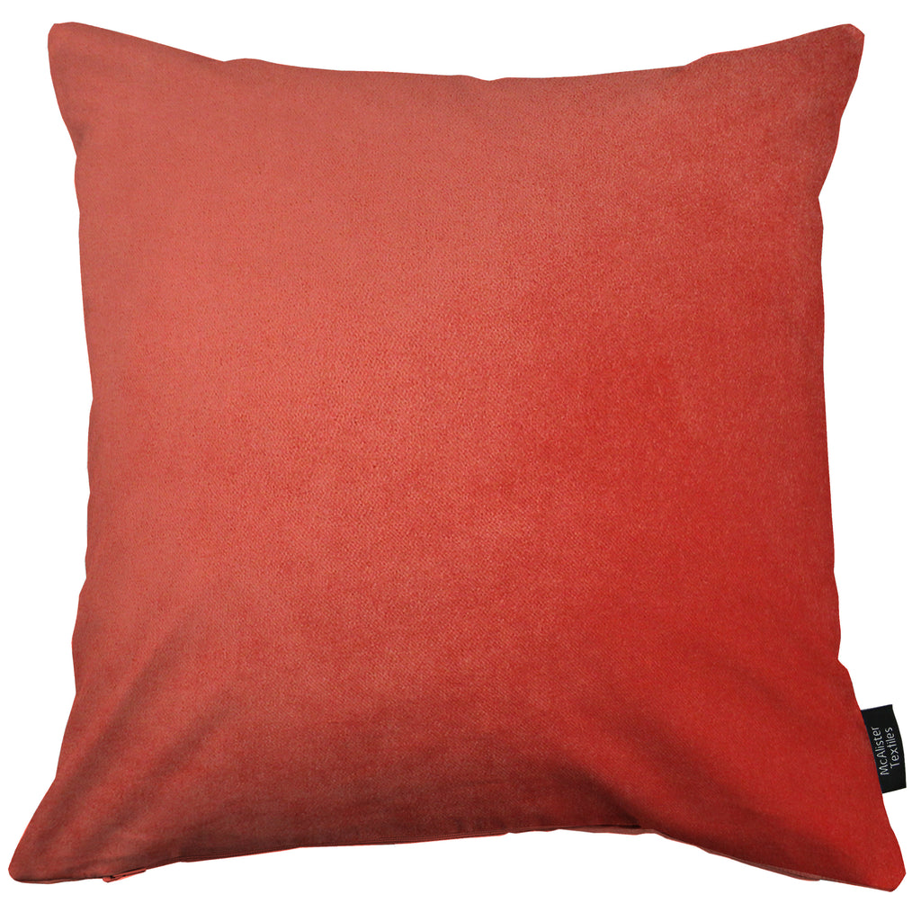 Matt Coral Pink Velvet Modern Look Plain Cushion