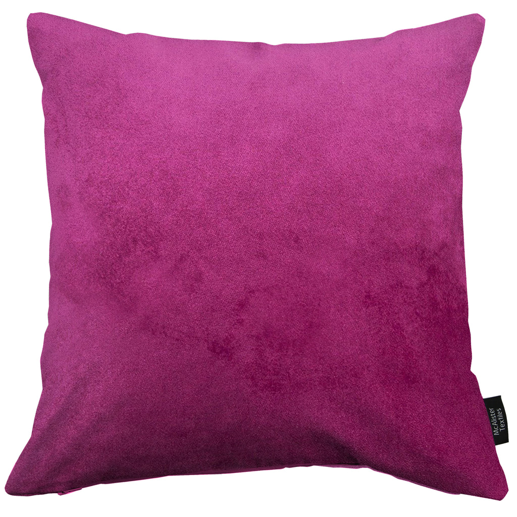 Matt Fuchsia Velvet Modern Look Plain Cushion