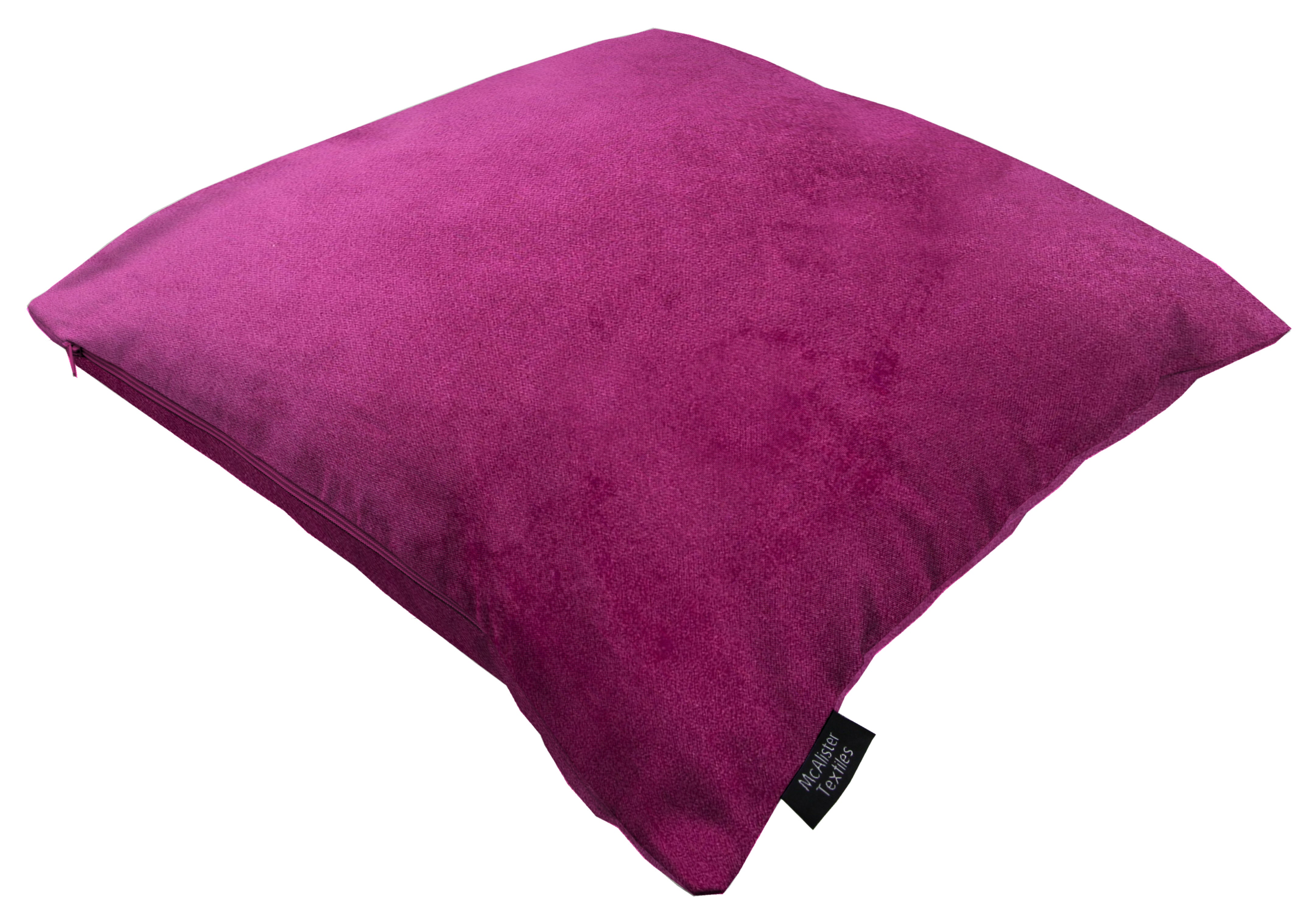 Matt Fuchsia Velvet Modern Look Plain Cushion