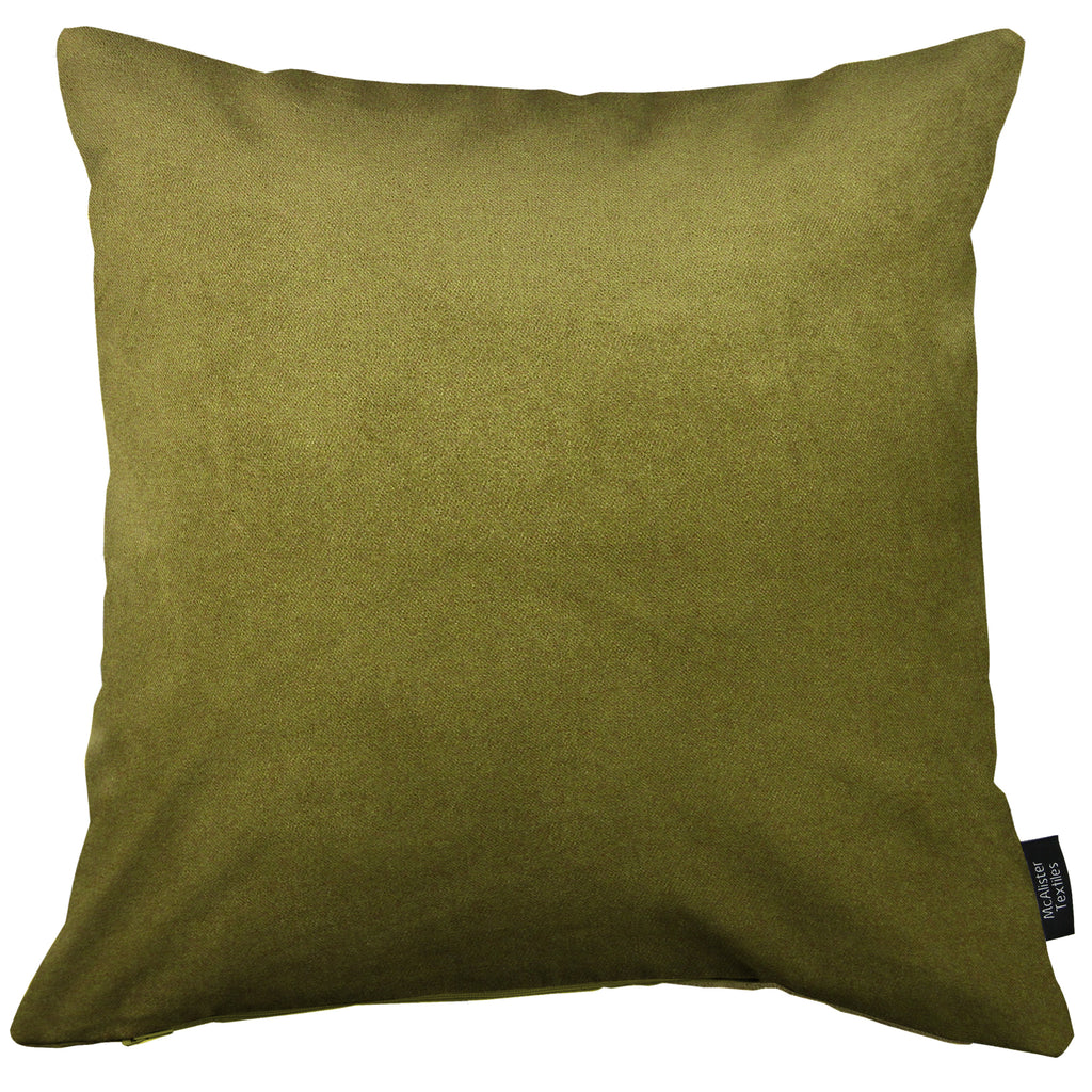 Matt Lime Green Velvet Modern Look Plain Cushion