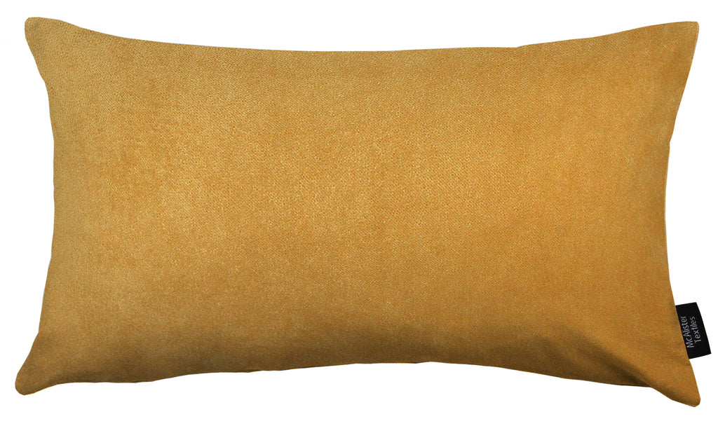 Matt Ochre Yellow Velvet Modern Look Plain Cushion