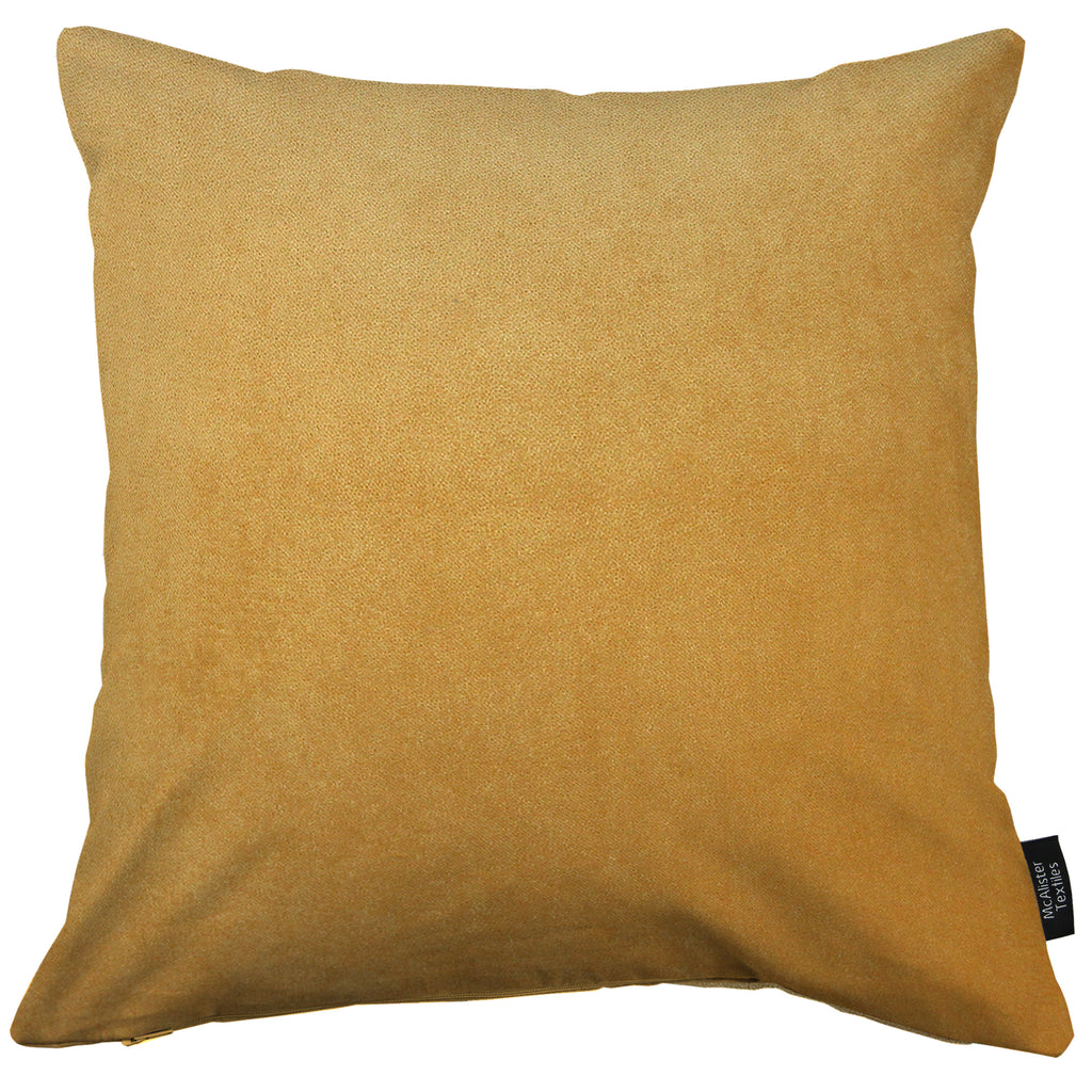 Matt Ochre Yellow Velvet Modern Look Plain Cushion