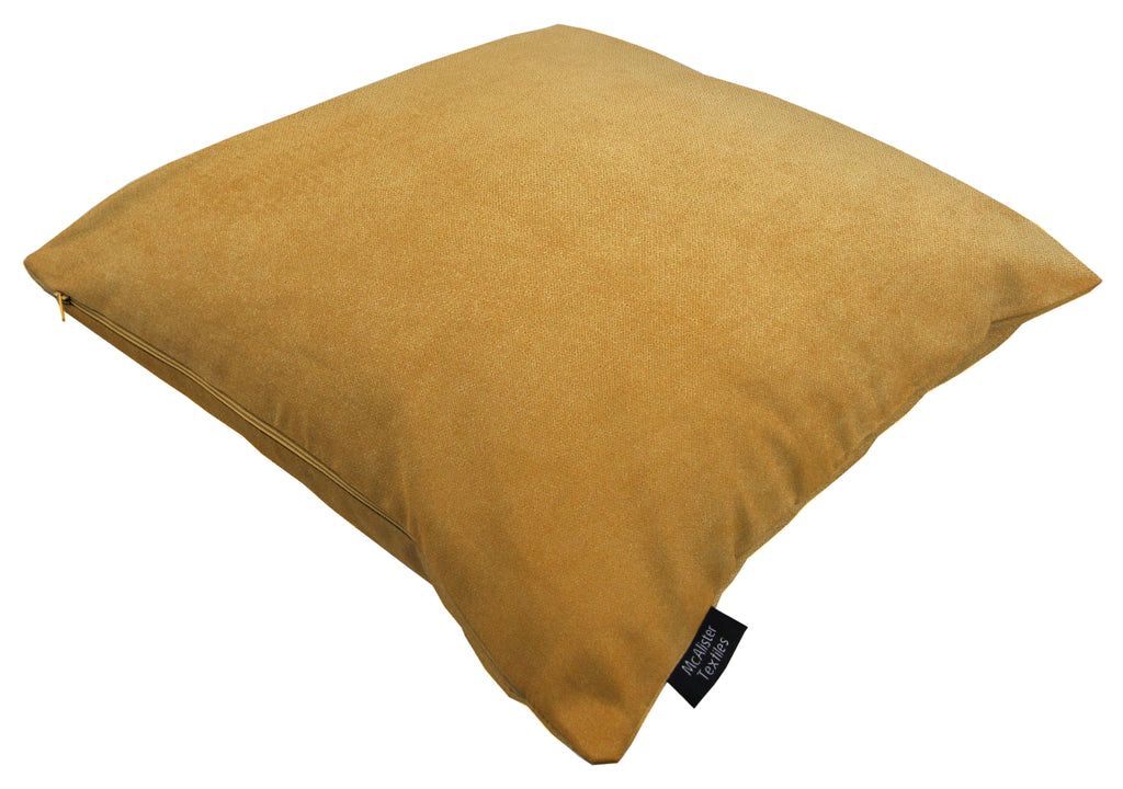 Matt Ochre Yellow Velvet Modern Look Plain Cushion