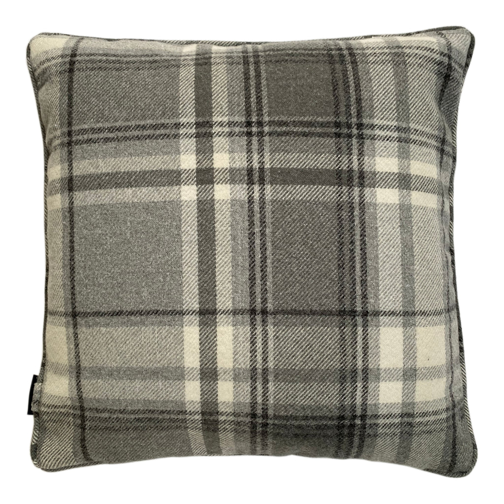 Stag Charcoal Grey Tartan Cushion