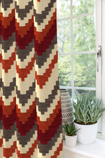 Load image into Gallery viewer, Navajo Red + Burnt Orange Striped Curtains
