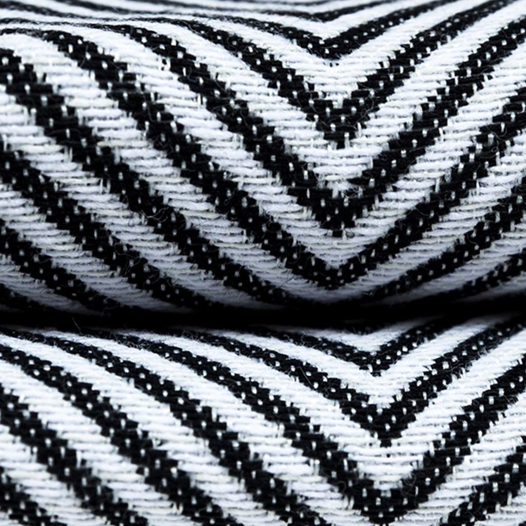 McAlister Textiles Herringbone Twill Black + White Roman Blind Roman Blinds 